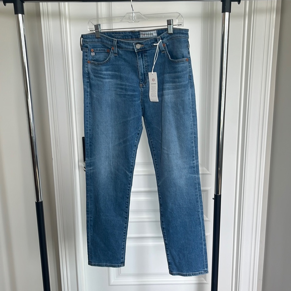 Cropped straight leg jeans